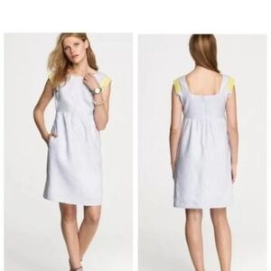 J.CREW‎ Women's Sleeveless Top in Light Gray with Yellow Accents